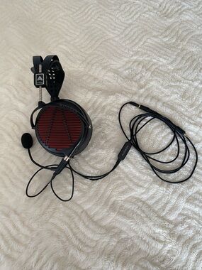 Audeze LCD-GX Open-Back Headphones with Red Grille and Detachable Mic